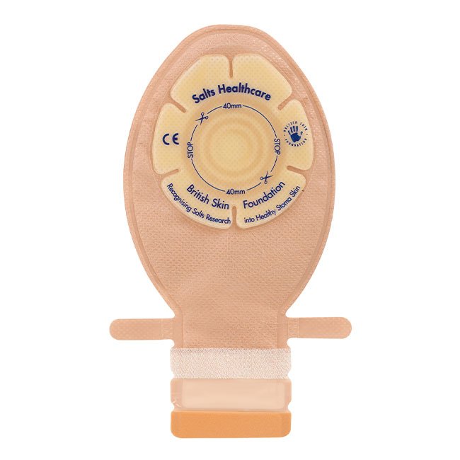 Confidence<sup>®</sup> Comfort Neonatal z Flexifit<sup>®</sup> worek stomijny jednoczęściowy, neonatologiczny, odpuszczalny, beżowy z zakładką, płytka płaska, bez otworu do docięcia max 40 mm