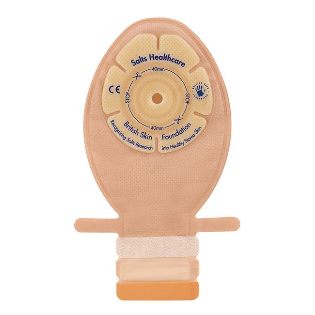 Confidence<sup>®</sup> Comfort Neonatal z Flexifit<sup>®</sup> worek stomijny jednoczęściowy, neonatologiczny, odpuszczalny, beżowy z zakładką, płytka płaska, otwór startowy 8–40 mm